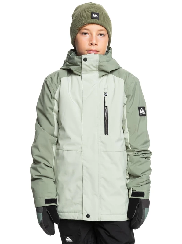 Quiksilver Technical Snow Jacket Mission Block Youth JK Boys 4-16 Green 10