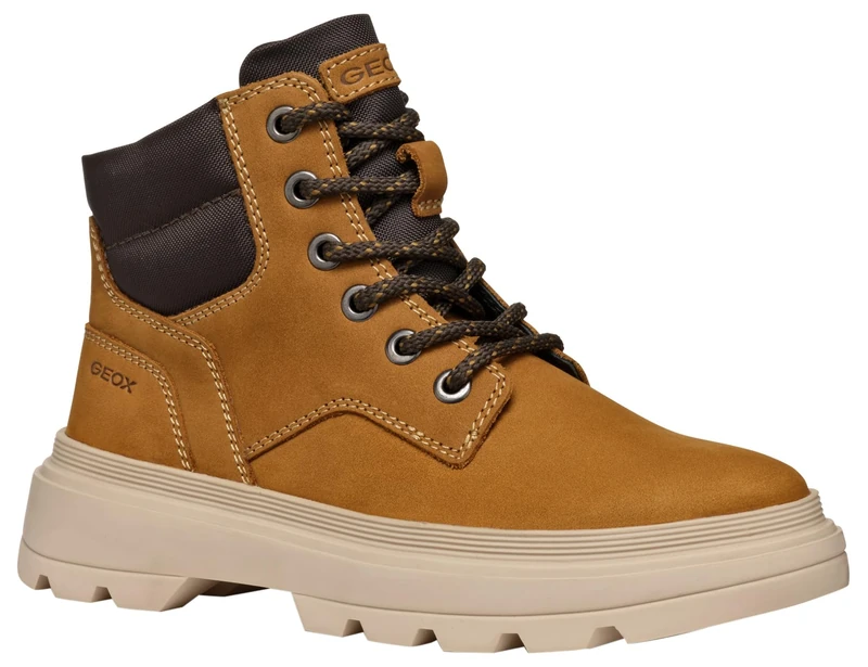 Geox J KIDDARTAH BOY A Ankle Boot, DK Yellow/Brown, 2 UK