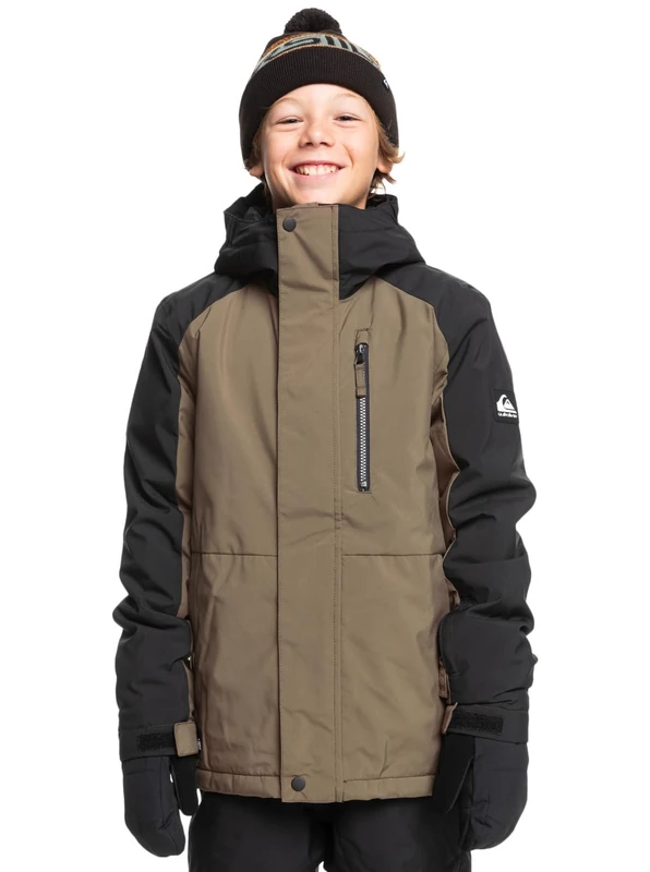 Quiksilver Technical Snow Jacket Mission Block Youth JK Boys 4-16 Brown 10