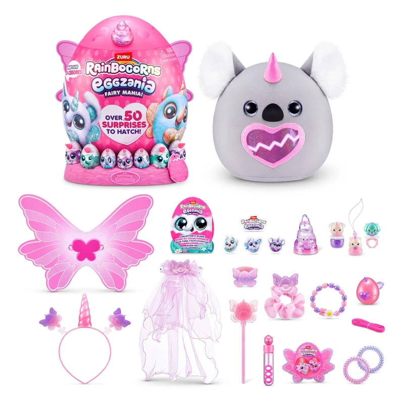 Rainbocorns Eggzania Fairy Mania Easter Egg Surprise (Koala) by ZURU, 35 Surprises, Collectible Plush, Easter Gift for Girls