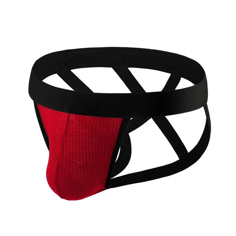 Drelaar Men's Low Rise Underpants Breathable Sexy Pouch Underwear Jockstraps Small Red