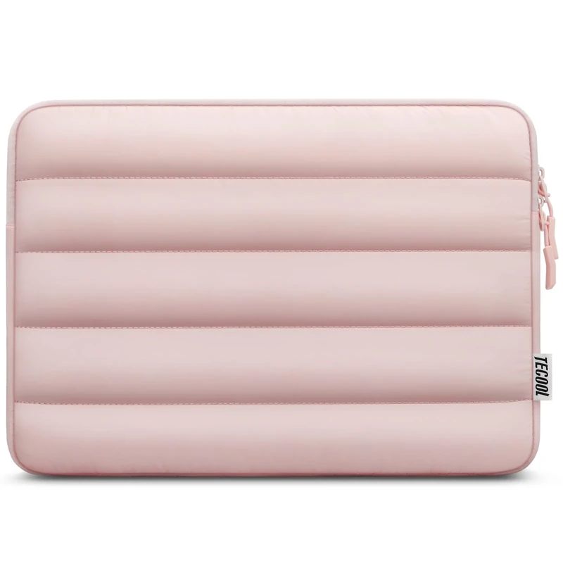 TECOOL Puffy 15.6 inch Laptop Sleeve, Protective Laptop Case 15 inch For 15-15.6” Lenovo Thinkpad ideapad HP Pavilion Acer Dell Asus Vivobook,MacBook Pro 16 M3 M2 Water-resistant Computer Case,Pink