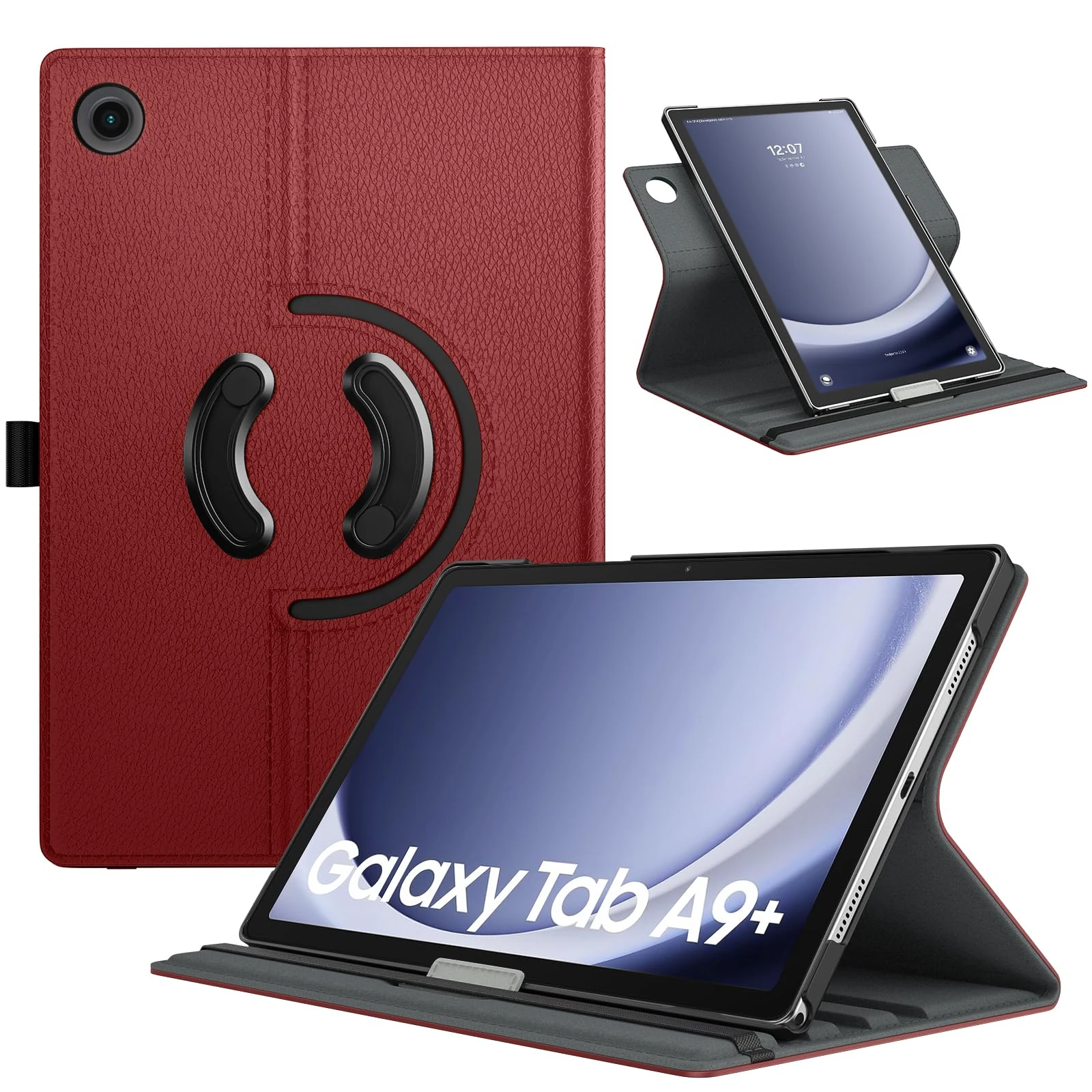 TiMOVO Rotating Case for Samsung Galaxy Tab A9+/A9 Plus 11 Inch 2023, 90 Degree Rotating Stand Cover, Support Auto Wake Sleep for Galaxy Tab A9+ Tablet SM-X210/X216/X218, Wine Red