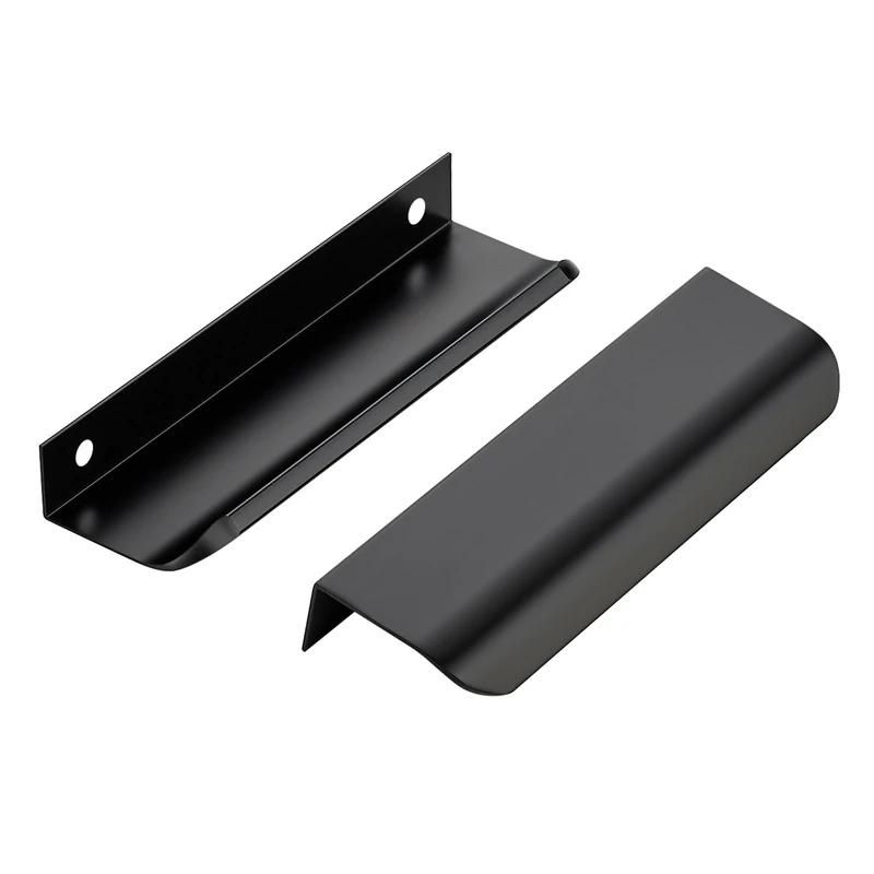 Matte Black Cabinet Handles Finger Edge Pulls 5 Inch CC 30 Pack