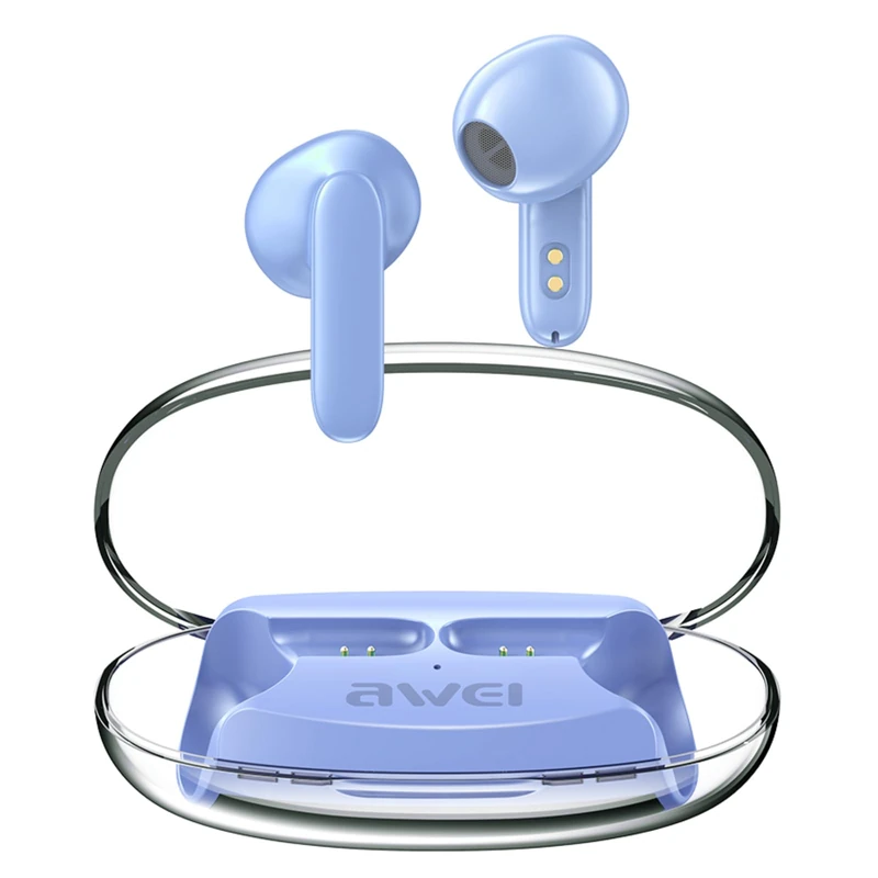 AWEI T85 Bluetooth 5.3 ENC TWS Headphones - Blue - Image 1