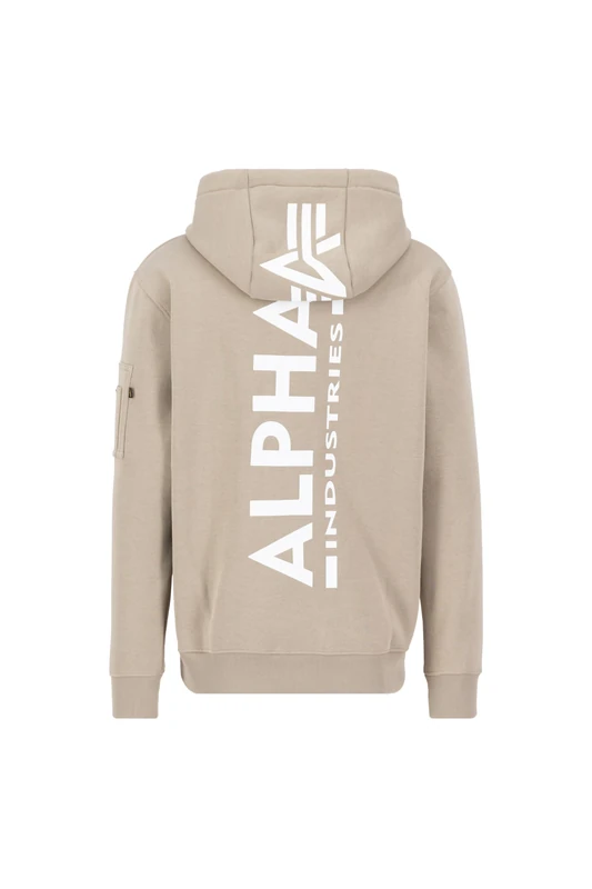 Alpha Industries Back Print Zip Hoodie for men Vintage Sand
