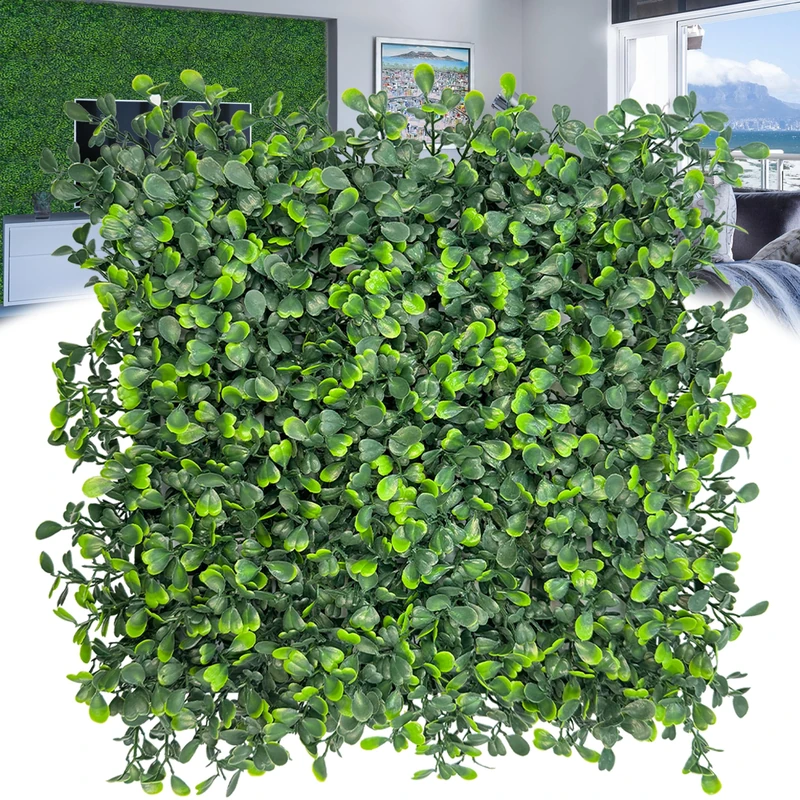 DOPGIB Artificial Grass Wall Backdrop: 10"x 10"(26P) Boxwood Faux Green Wall Panels for Interior Wall, Greenery Wall,Garden and Indoor Outdoor Plant Decor