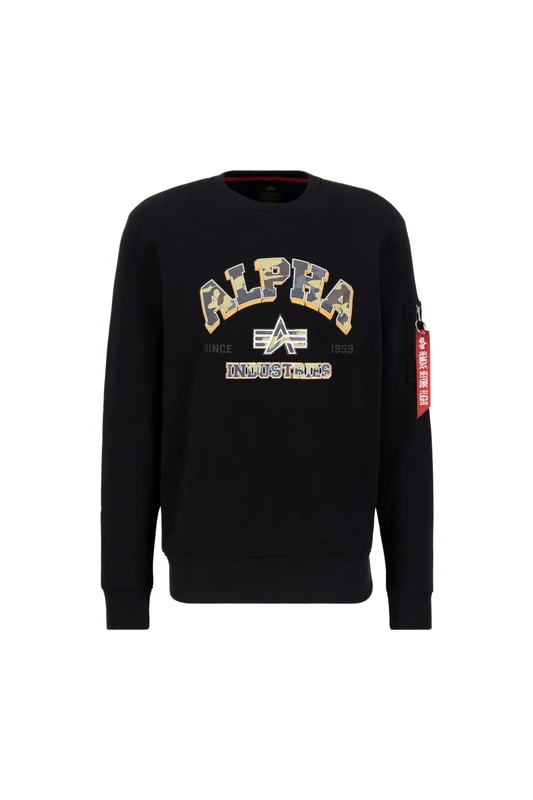 Alpha Industries College Camo Sweatshirt for men Black - Image 1
