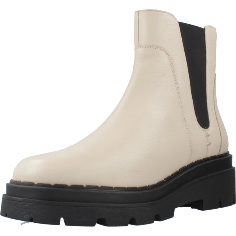 Geox Women's D Felleny CAnkle Boot, Lt Taupe Black, 6 UK