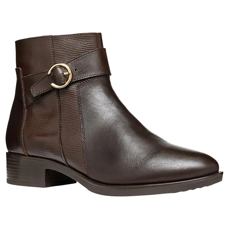 Geox Women's D Felicity A Ankle Boot, Dk Brown, 4 UK
