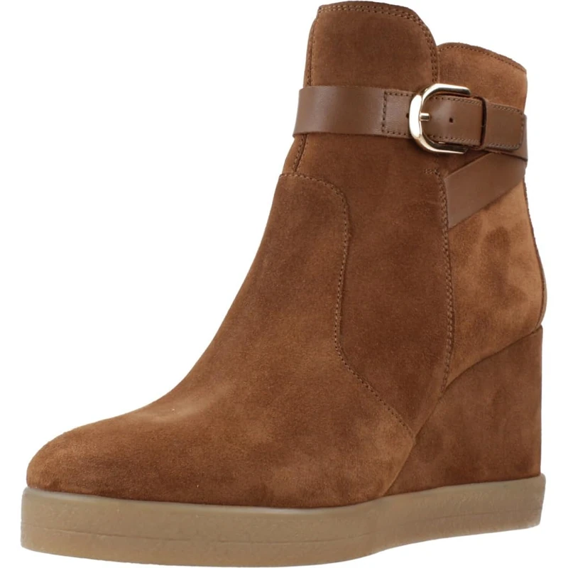 Geox Women's D Elidea Wedge AAnkle Boot, Dk Camel, 5 UK