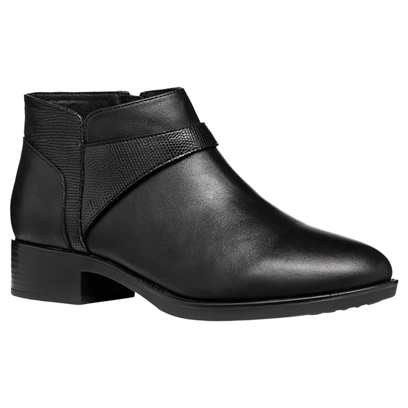 Geox Women's D Felicity BAnkle Boot, black, 4 UK