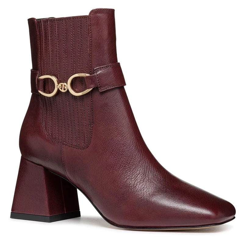 Geox Women's D Coronilla DAnkle Boot, Wine Red, 4 UK