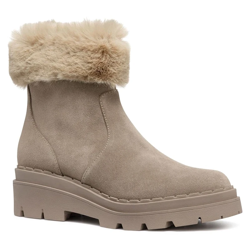 Geox Women's D Felleny Ankle Boot, Taupe Beige, 2.5 UK