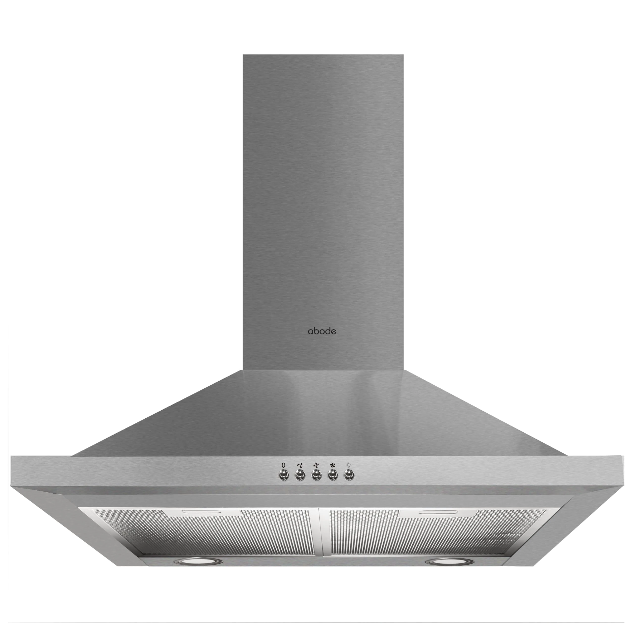Abode Chimney Cooker Hood Stainless Steel 60cm Extractor Hood & Recirculation with 2x Carbon Filters, Wall Mounted Range Hood Extractor Fan, 3 Speed Settings, ASCH6031SS (Silver)