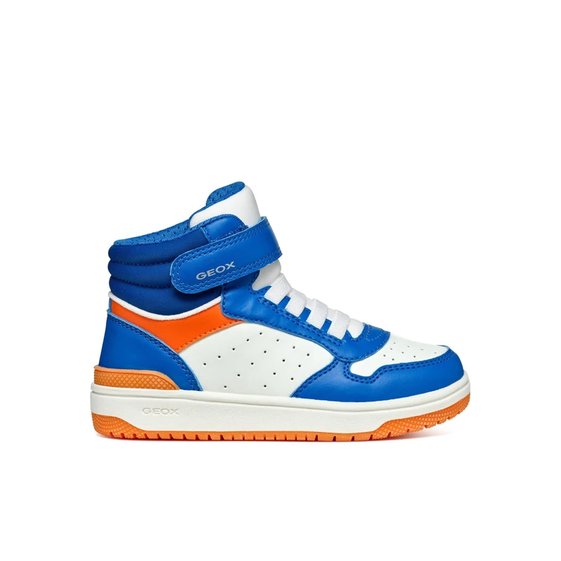 Geox Boys' J Washiba B Trainers, Royal/Orange, 3 UK