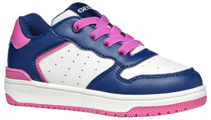 Geox J WASHIBA Girl D Sneaker, Blue, 1 UK