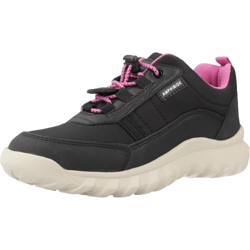Geox J SIMBYOS Girl B ABX Sneaker, Black, 2.5 UK