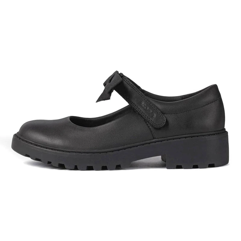 Geox J Casey Girl E Ballet Flat, Black, 7 UK