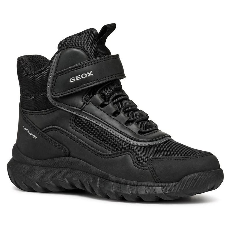 Geox J SIMBYOS BOY B ABX, Sneaker, Black White