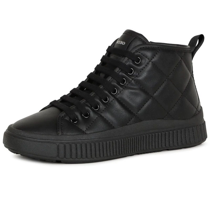 Geox Girl's J Laquinny Girl B Sneaker, Black B, 10 UK Child - Image 1