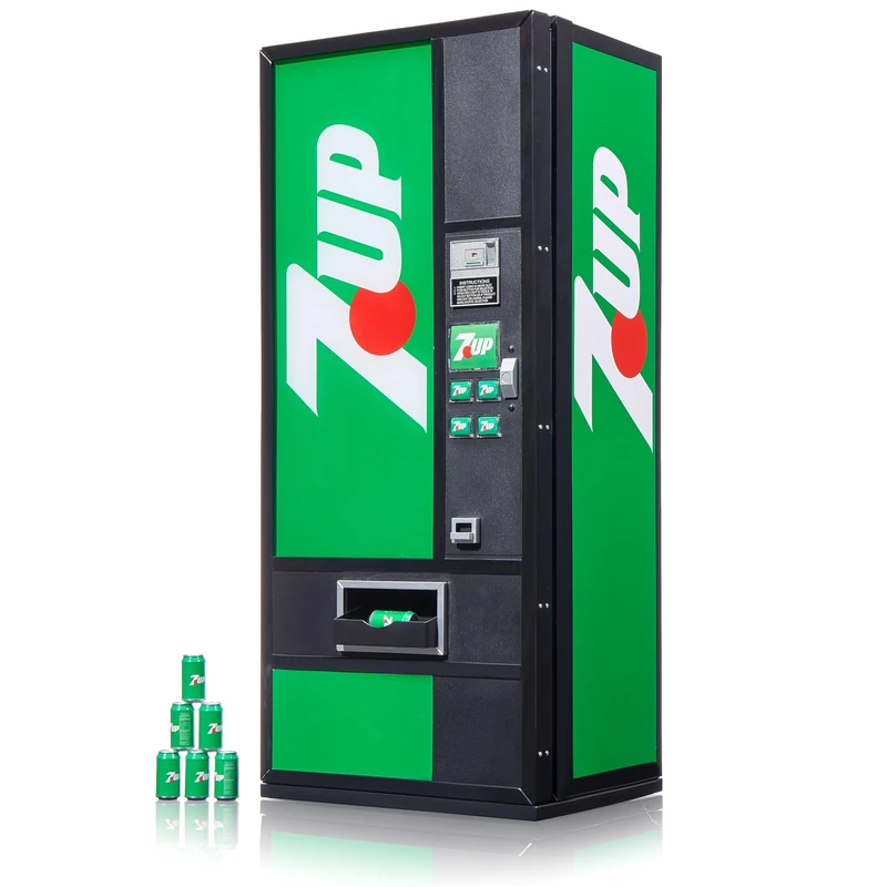 Quarter Arcades 7UP Retro Vending Machine USB Hub - 5-Port Powered Hub with Authentic 1980s Design, LED Illumination, and Miniature 7UP Can Dispenser [video game] [video game] [Not Machine Specific]
