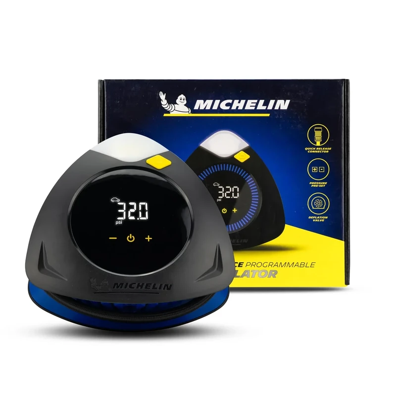 MICHELIN High Performance Programmable Rapid 12V Car Tyre Inflator Air Compressor - Portable Air Pump and Digital Tyre Pressure Gauge - Car Accessories