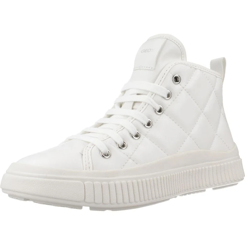 Geox Girl's J Laquinny Girl B Sneaker, White a, 1 UK