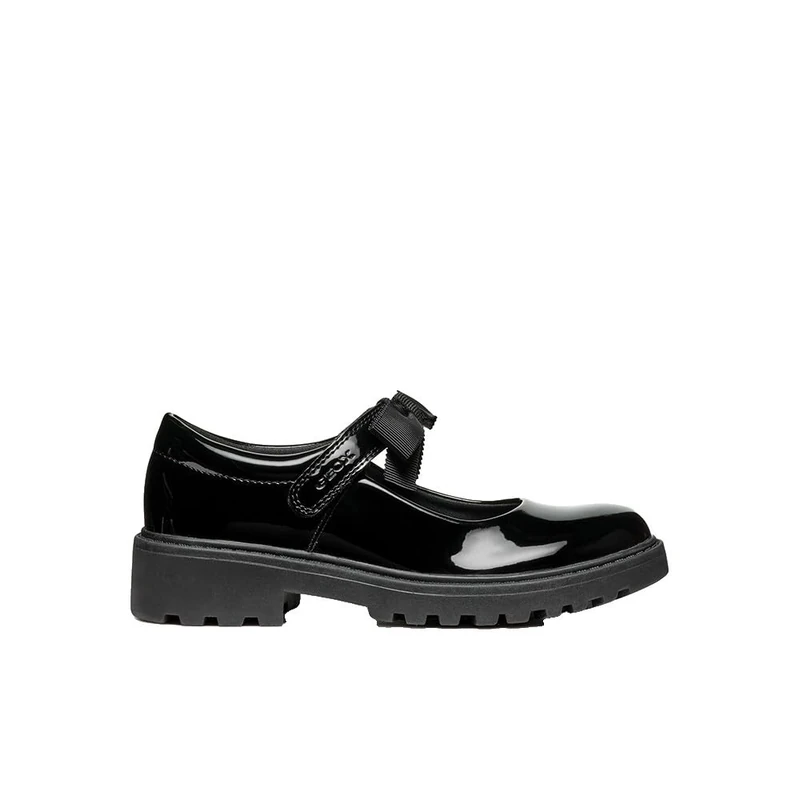 Geox J Casey Girl E Ballet Flat, 1 UK Black - Image 1