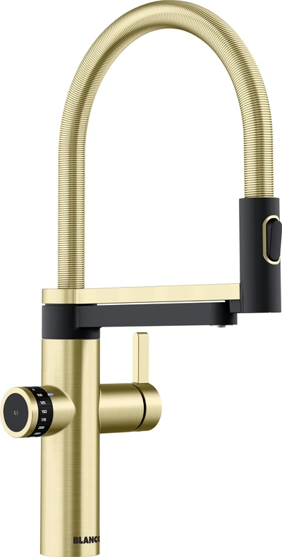 BLANCO drink.filter EVOL-S Pro satin gold | Water treatment system | Refined filtered water | Click & Touch volume control | Separate outlet for filtered water | Tap - Image 1
