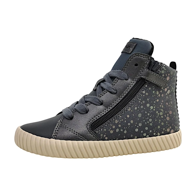 Geox Girls J Mirroless Sneaker, Gray, 4.5 UK