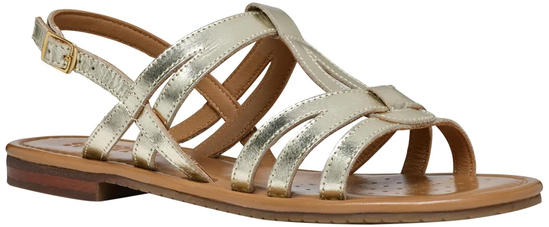 Geox Women's D Sozy S I Sandals, Gold, 3 UK