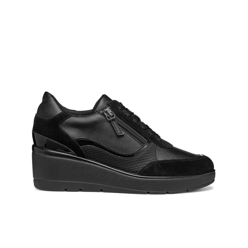 Geox Women's D Ilde ASneaker, Black, 5 UK
