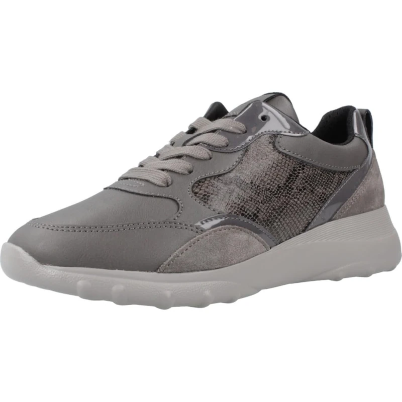 Geox Women's D Alleniee A Sneaker, Dark Grey, 4 UK