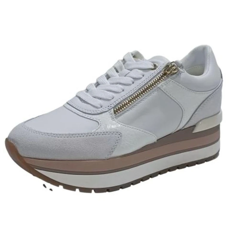 Geox Women's D New Kency A Trainers, White Off White, 7 UK