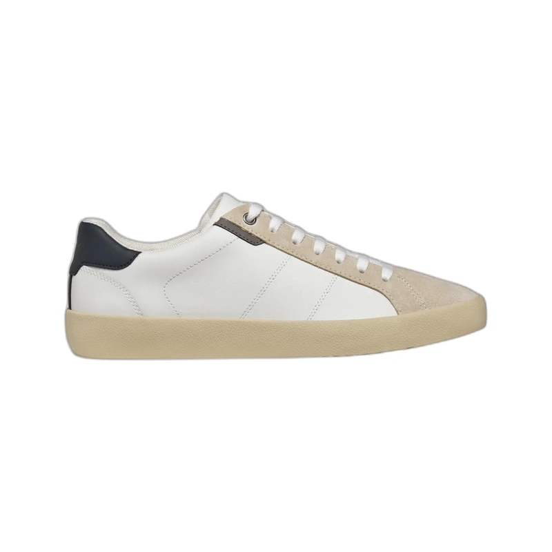 Geox Men's U Affile ASneaker, White Lt Taupe, 10.5 UK