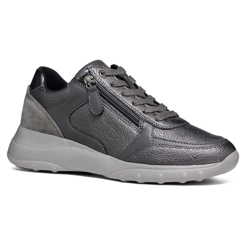 Geox Women's D Alleniee B Sneaker, Dark Grey, 6 UK