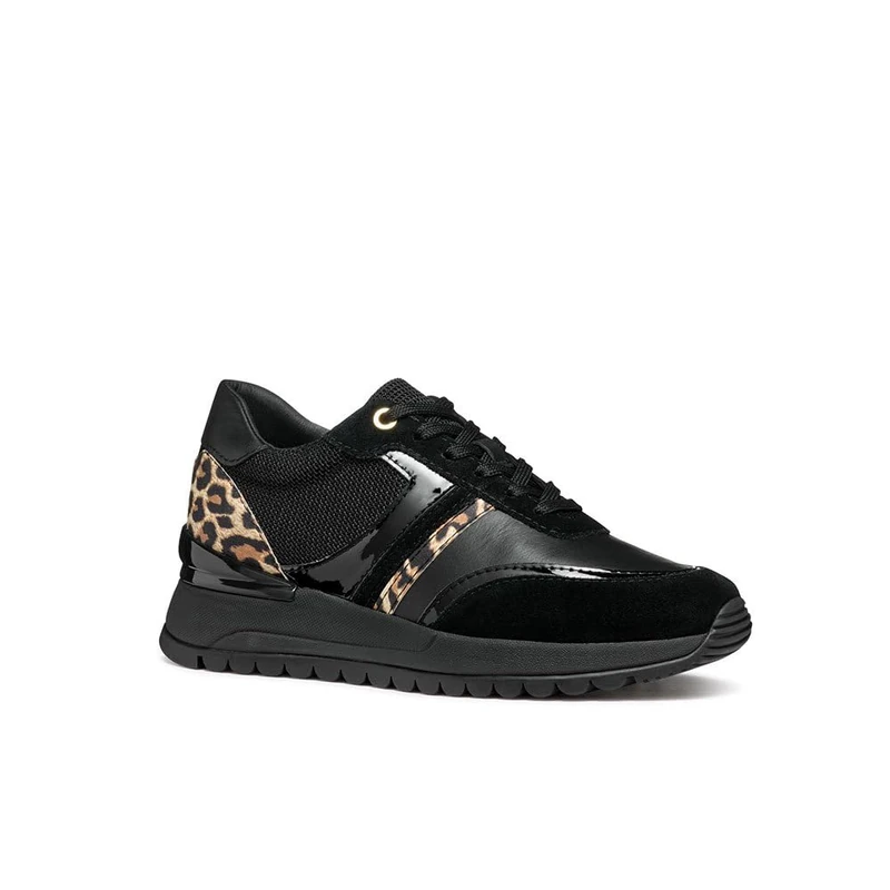 Geox Women's D Desya A Trainers, Blk Antelope, 7.5 UK