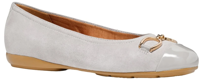 Geox Women's D Annytah A Ballet Flat, Rock Lt Grey, 5 UK