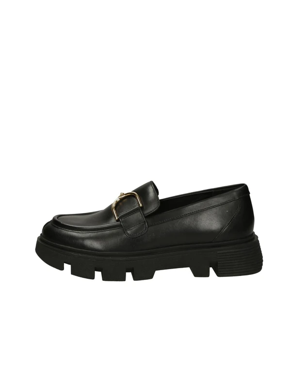 Geox Women's D Vilde H Moccasin, Black, 2 UK