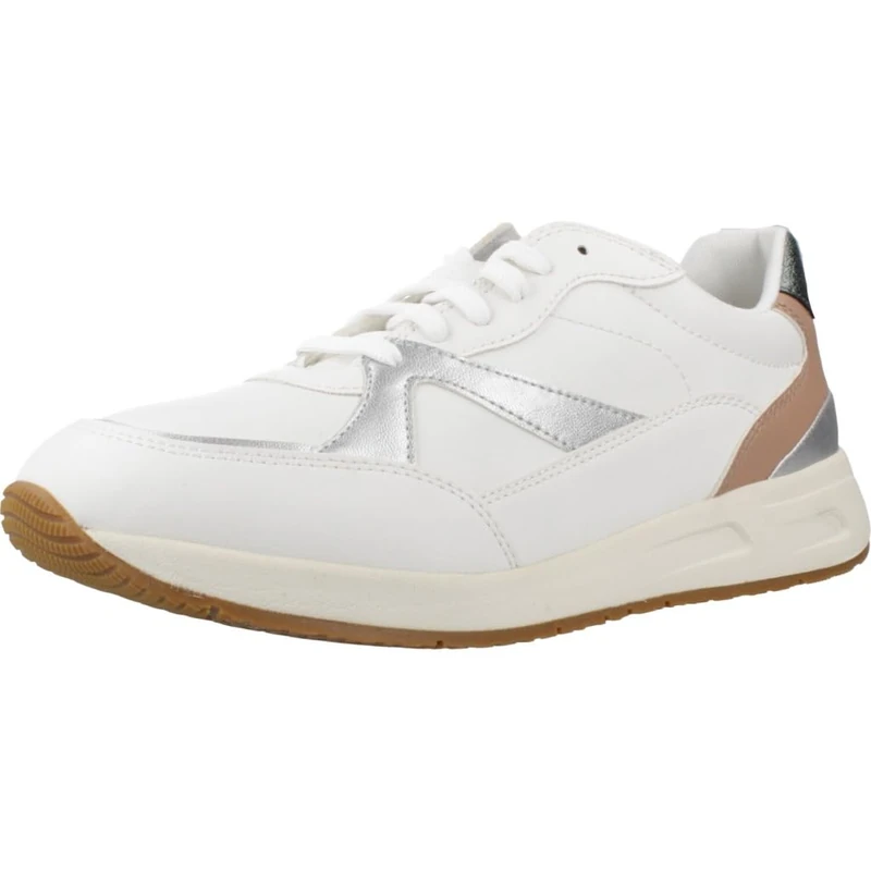 Geox Women's D Bulmya A Trainers, White Silver, 7.5 UK