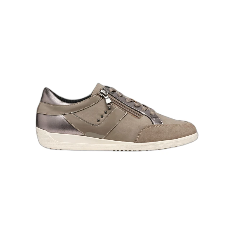 Geox Girls' D Myria Trainers, Gun Taupe, 3 UK