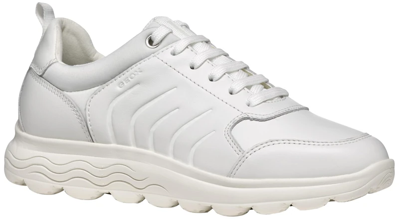 Geox Women's D Spherica B Sneaker, White, 4 UK