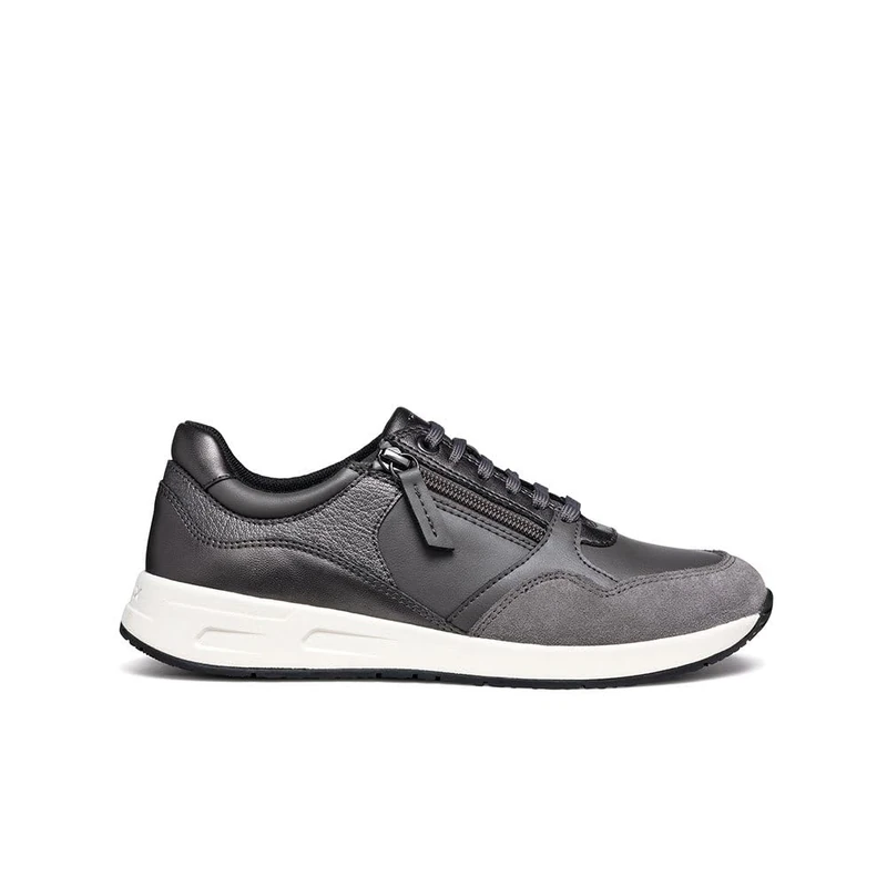 Geox Women's D Bulmya B Trainers, Dk Grey Gun, 7.5 UK