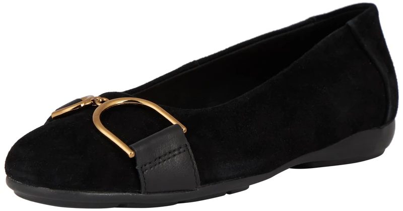 Geox Women's D Annytah B Ballet Flat, Black, 3 UK