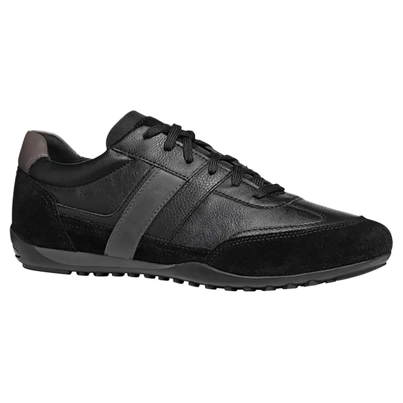 Geox Men's U Wells A Trainers, Black, 10 UK