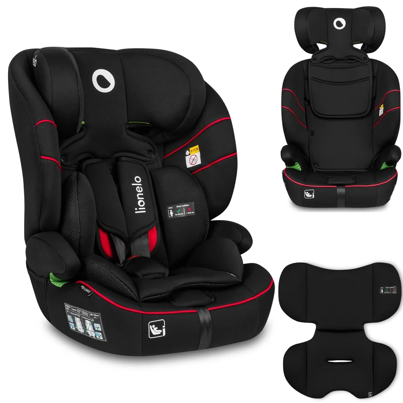 LIONELO Car Seat LEVI I-Size for baby 9-36 kg, Grows with Your Child from Infant to 12 Years Old, 10-Level headrest, Enhanced Side Protection, Armrests, Easy Install & Wash, Insert DriSeat, Certified