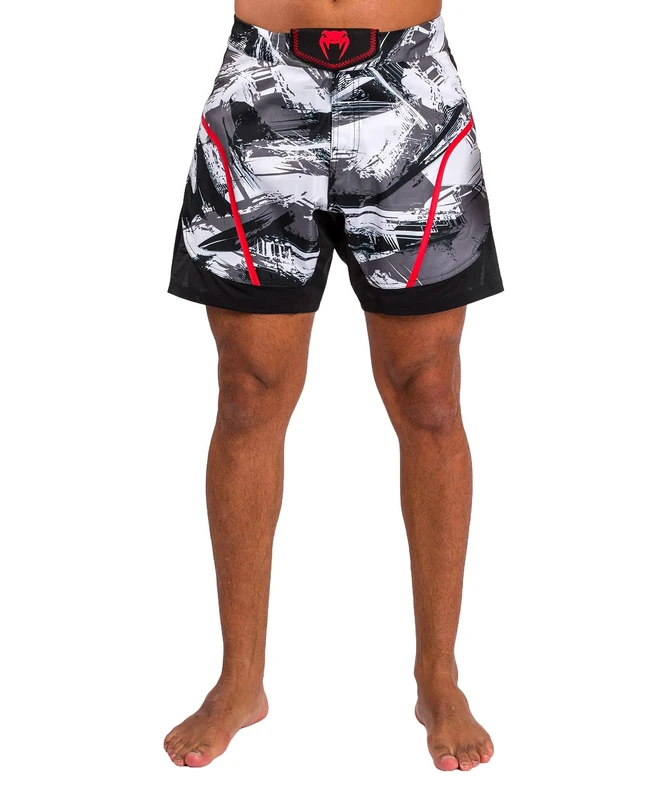 Venum Men's Electron 3.0 Fight Shorts, Grey/Red, Medium