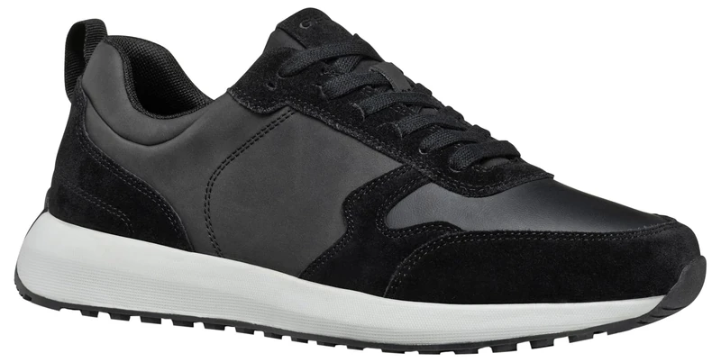 Geox Men's U Volpiano ASneaker, Black, 10.5 UK