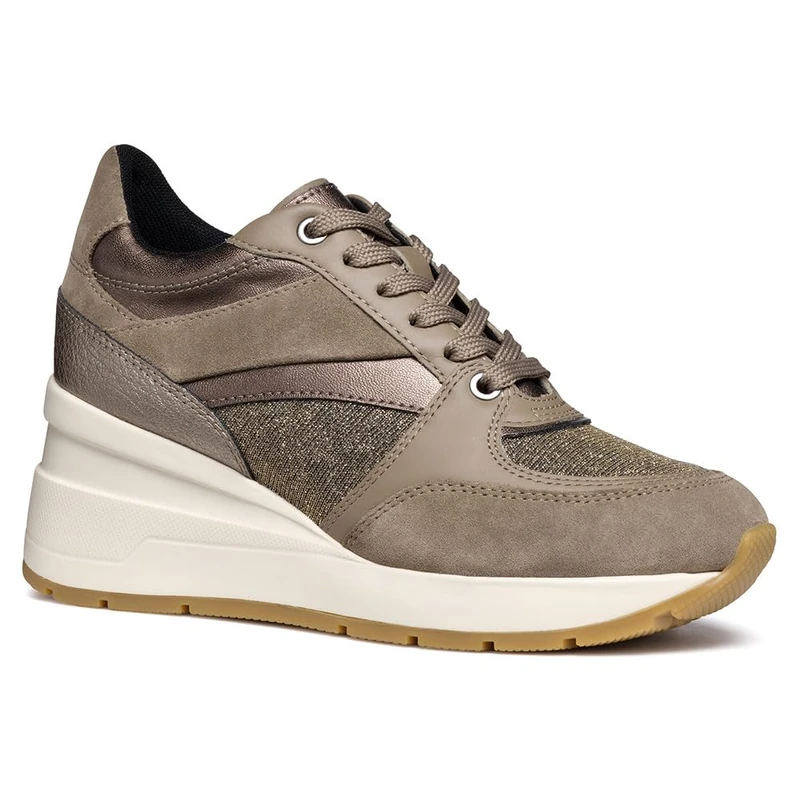 Geox Women's D Zosma ASneaker, Taupe, 7 UK